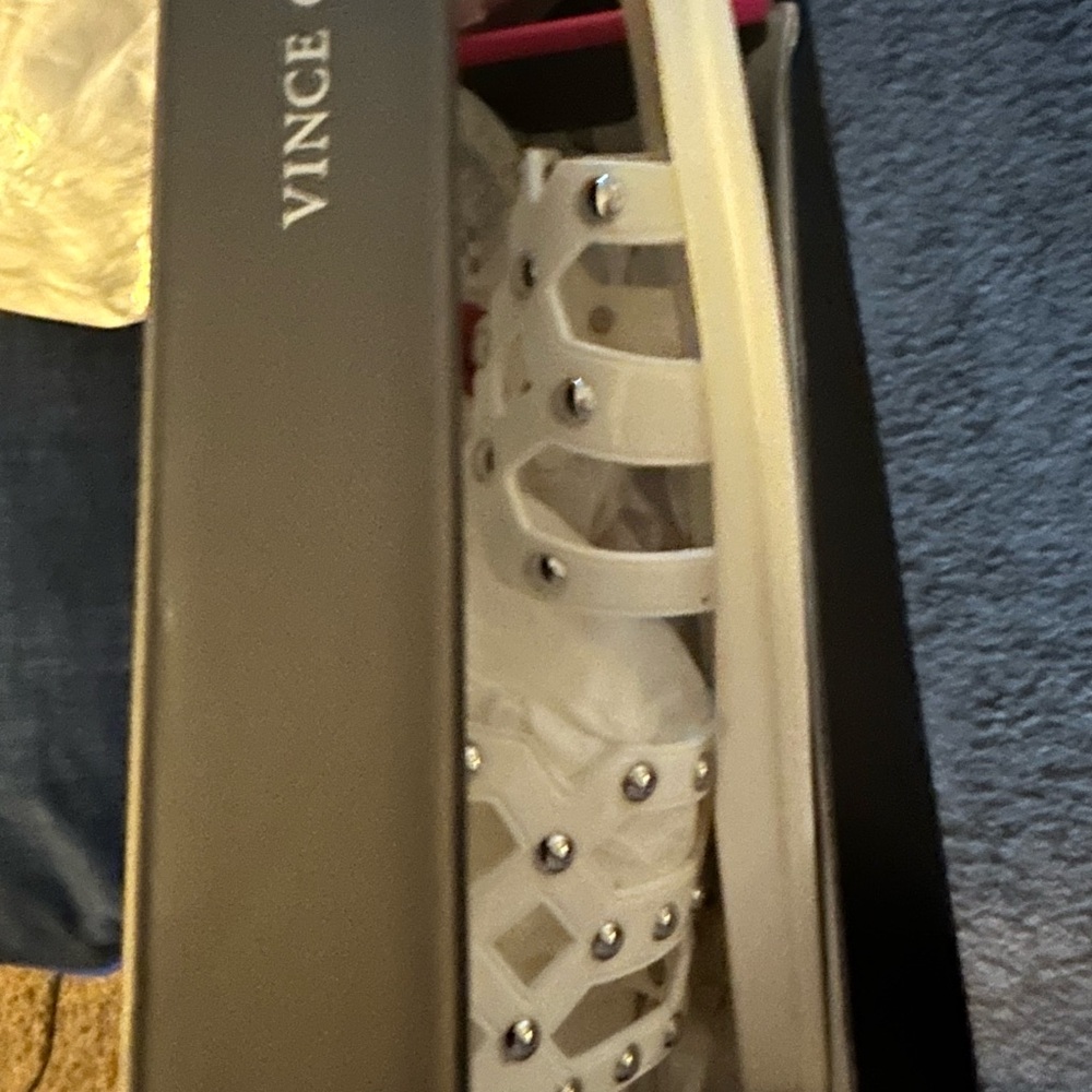 Vince White Studded Sandals